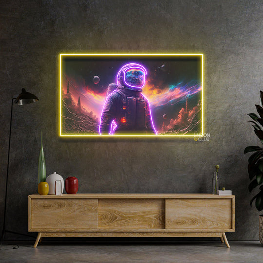 Astronaut in Space Neon Pop Art Néon Personnalisé | Enseigne LED Au Maroc – MyNeonClub