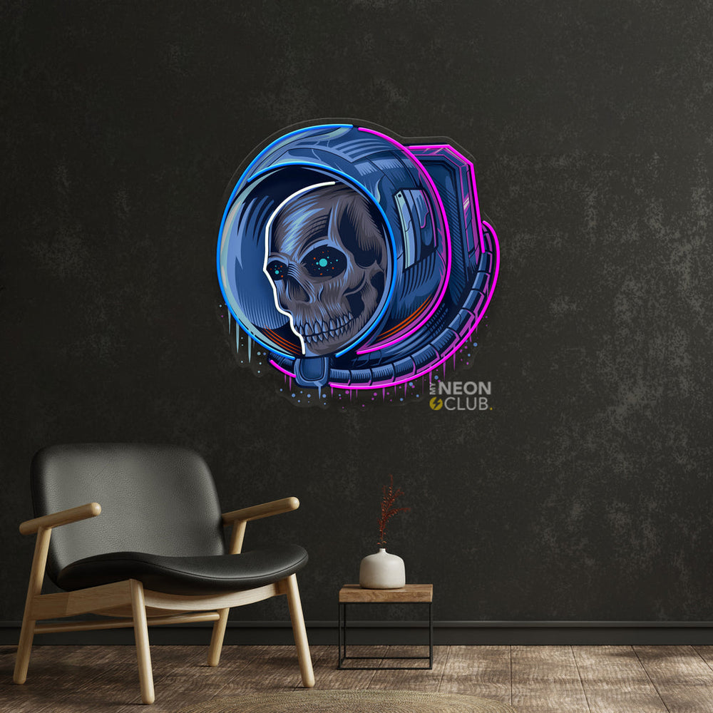Astronaut Skull Neon Pop Art Néon Personnalisé | Enseigne LED Au Maroc – MyNeonClub