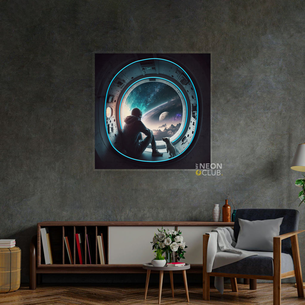 Astronaut In The Spacecraft Neon Pop Art Néon Personnalisé | Enseigne LED Au Maroc – MyNeonClub