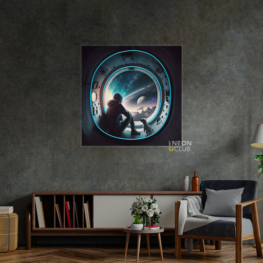 Astronaut In The Spacecraft Neon Pop Art Néon Personnalisé | Enseigne LED Au Maroc – MyNeonClub