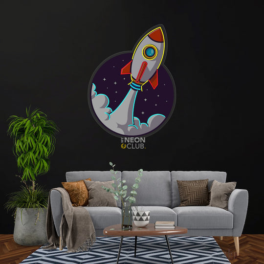 Rocket Neon Pop Art Néon Personnalisé | Enseigne LED Au Maroc – MyNeonClub