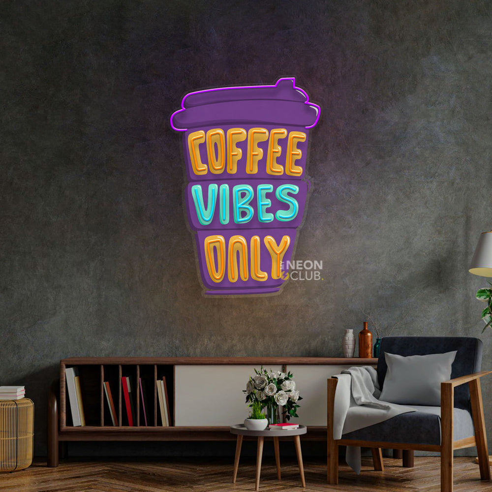 Coffee Vibes Only Neon Pop Art Néon Personnalisé | Enseigne LED Au Maroc – MyNeonClub