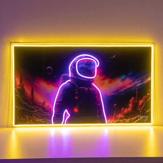 Astronaut in Space Neon Pop Art Néon Personnalisé | Enseigne LED Au Maroc – MyNeonClub