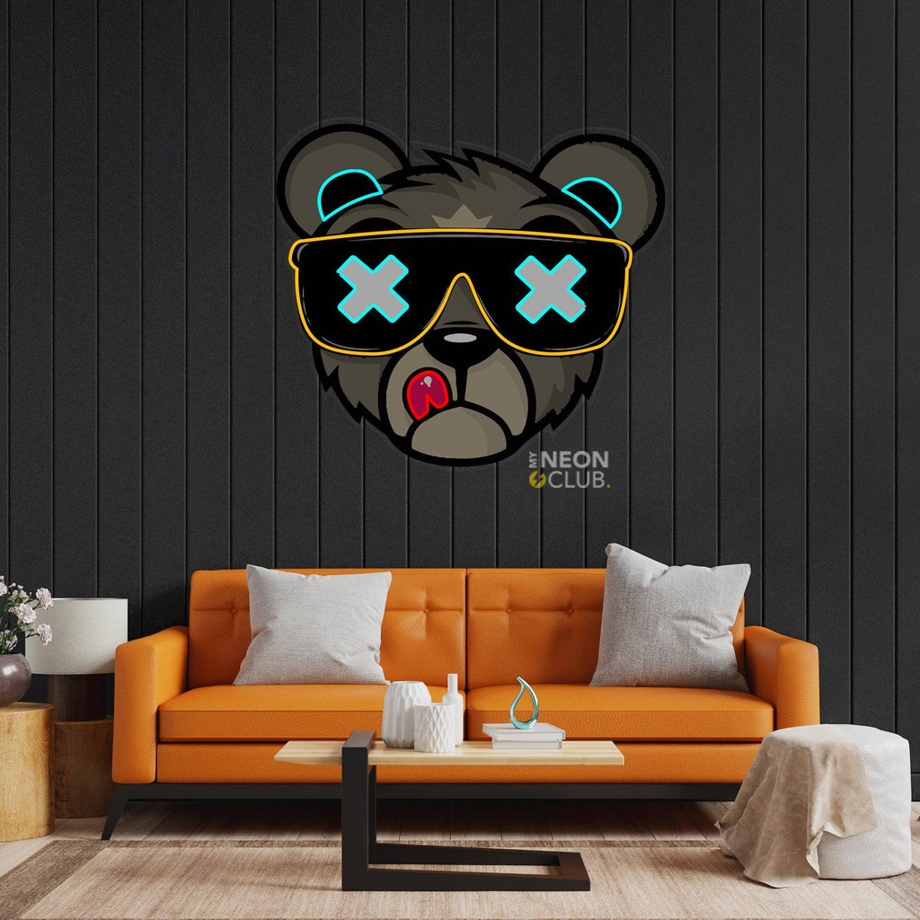 Bear Neon Pop Art Néon Personnalisé | Enseigne LED Au Maroc – MyNeonClub
