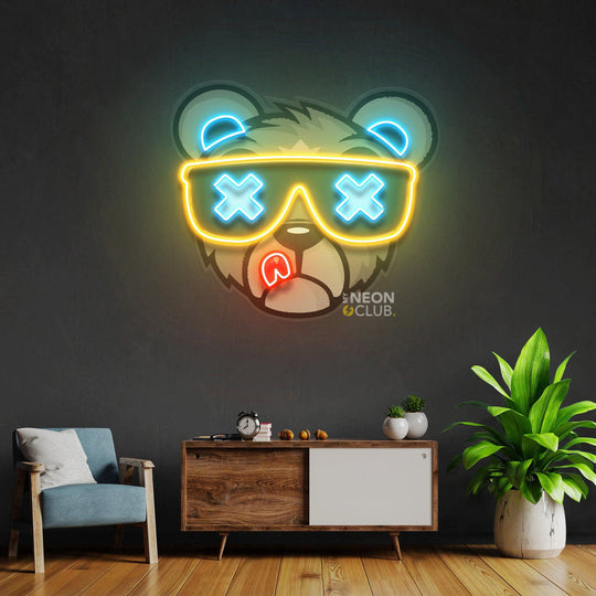 Bear Neon Pop Art Néon Personnalisé | Enseigne LED Au Maroc – MyNeonClub