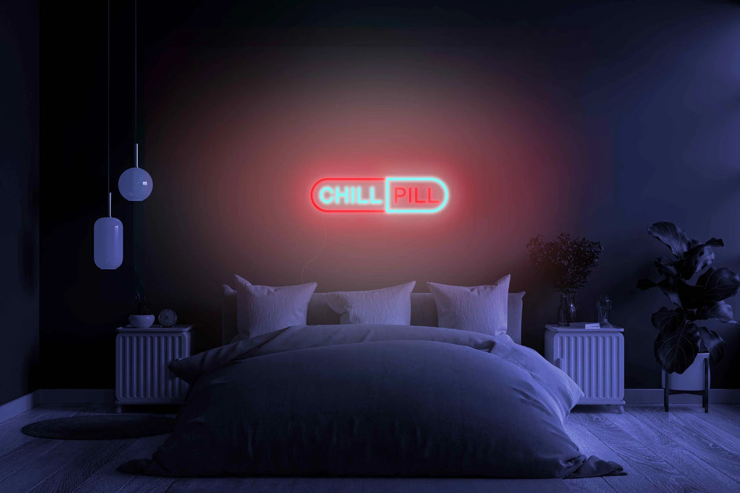 CHILL PILL Néon Personnalisé | Enseigne LED Au Maroc – MyNeonClub