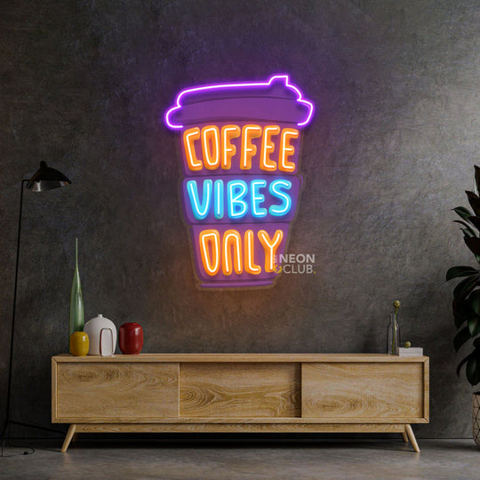 Coffee Vibes Only Neon Pop Art Néon Personnalisé | Enseigne LED Au Maroc – MyNeonClub