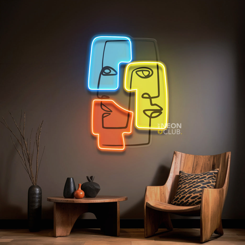 Néon LED Pop Art – Faces – MYNEONCLUB – Maroc