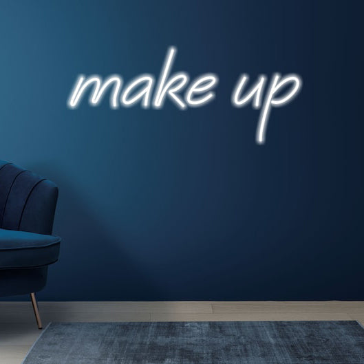 Makeup Neon, Neon sign, Makeup studio decor, Vibrant lighting, Stylish ambiance, Illuminated sign, Trendy neon sign, Chic makeup studio, Salon atmosphere, Beauty artist pride