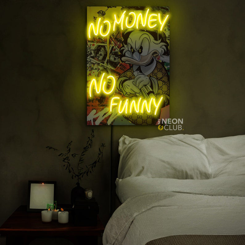 No money no funny Neon Pop Art Néon Personnalisé | Enseigne LED Au Maroc – MyNeonClub