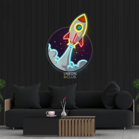 Rocket Neon Pop Art Néon Personnalisé | Enseigne LED Au Maroc – MyNeonClub