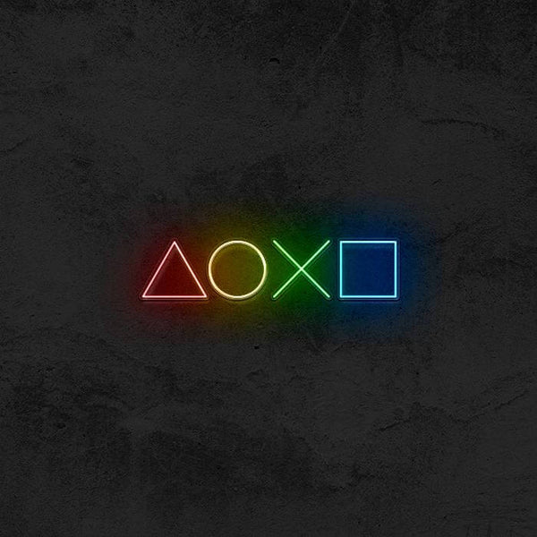 PS Buttons NEON 🎮 Enseigne LED Au Maroc – MyNeonClub