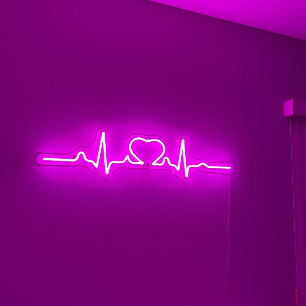 Heart Beat line Néon Personnalisé | Enseigne LED Au Maroc – MyNeonClub