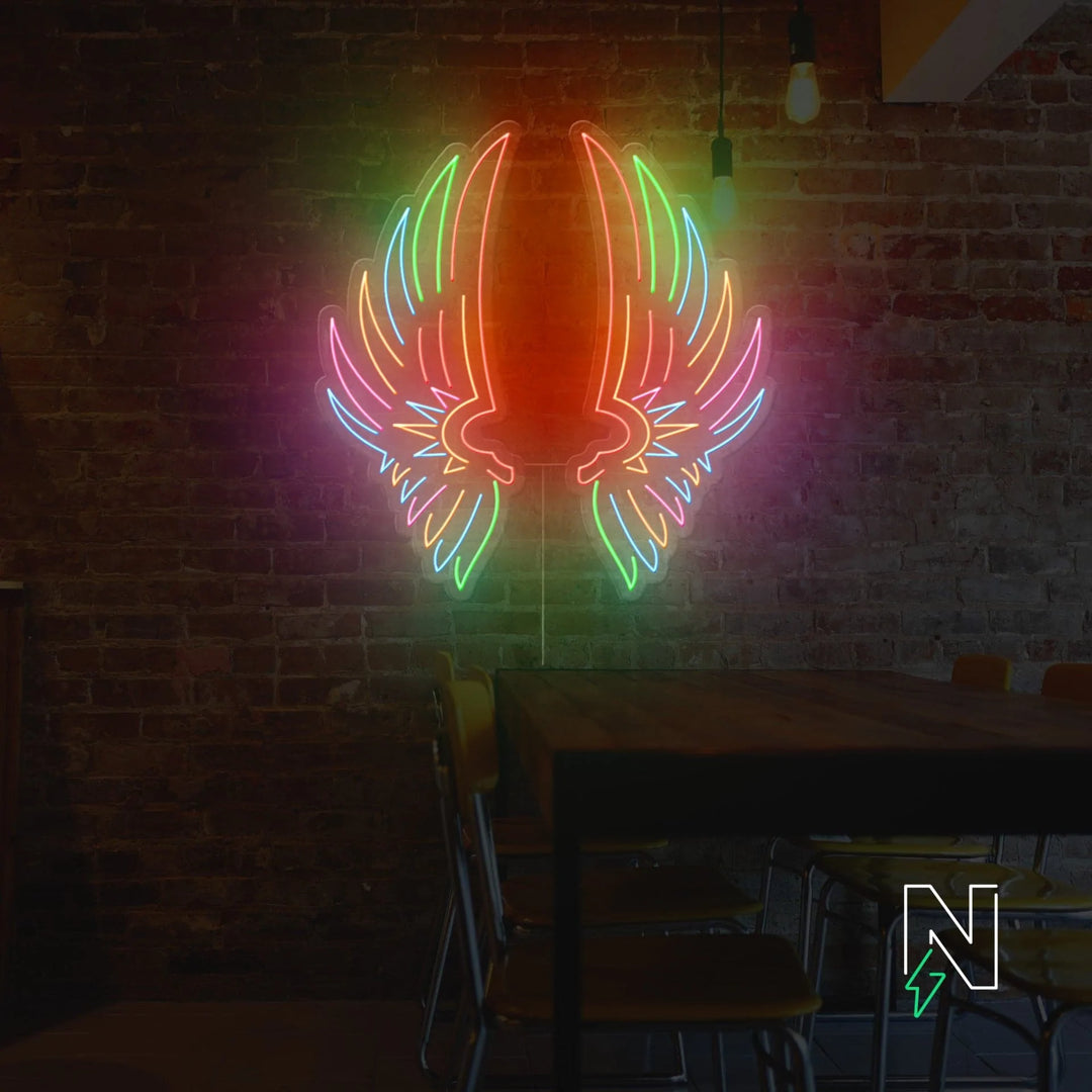 Colourful Wings Néon Personnalisé | Enseigne LED Au Maroc – MyNeonClub