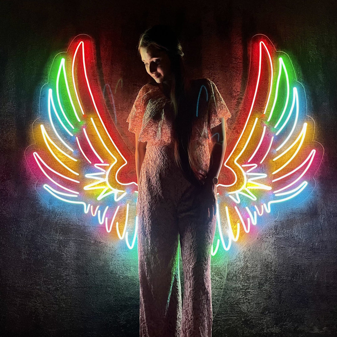 Colourful Wings Néon Personnalisé | Enseigne LED Au Maroc – MyNeonClub