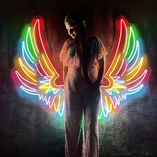 Colourful Wings Néon Personnalisé | Enseigne LED Au Maroc – MyNeonClub