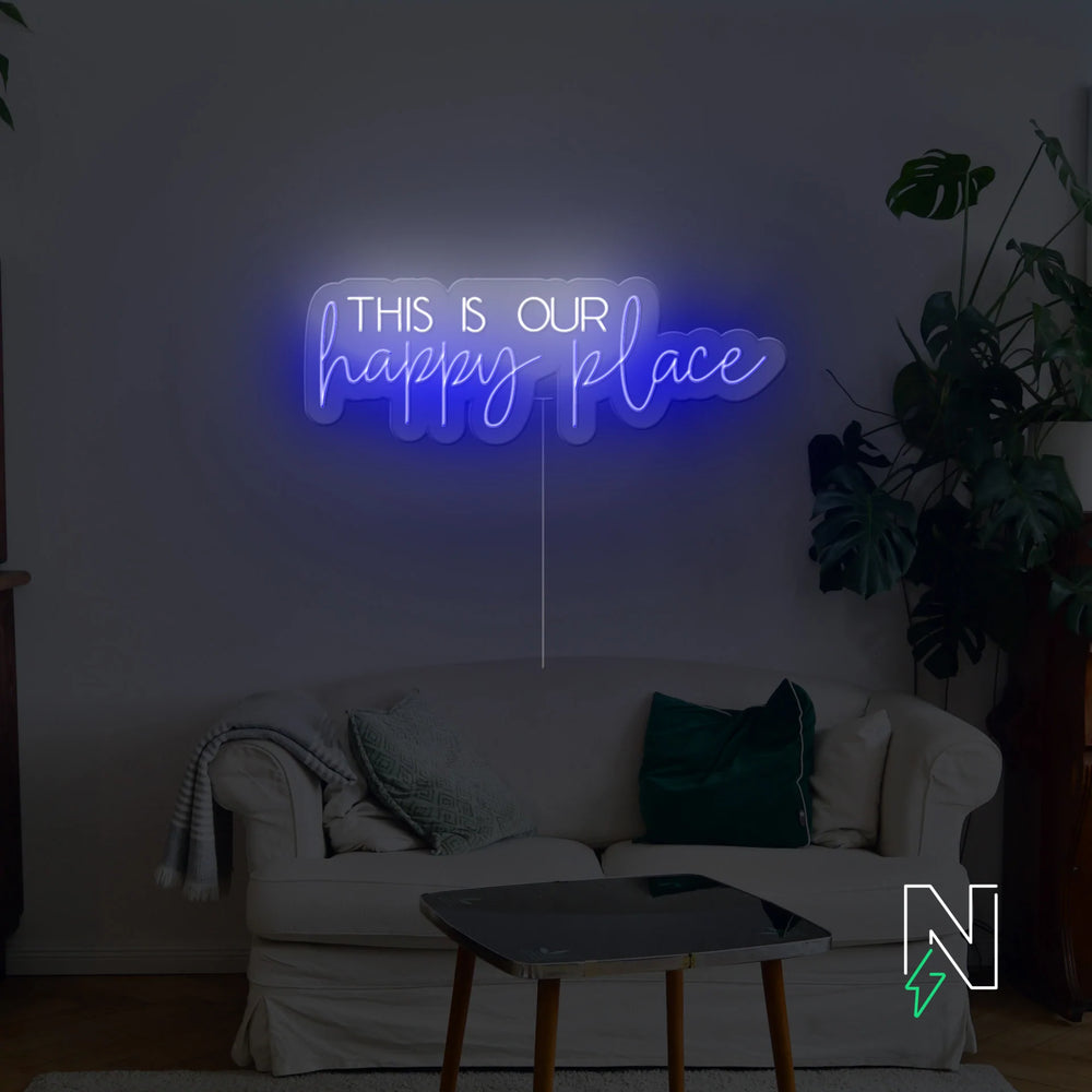 This is our happy place Néon Personnalisé | Enseigne LED Au Maroc – MyNeonClub