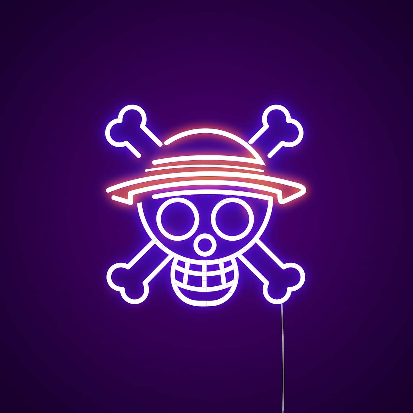 One Piece Skull Néon Personnalisé | Enseigne LED Au Maroc – MyNeonClub