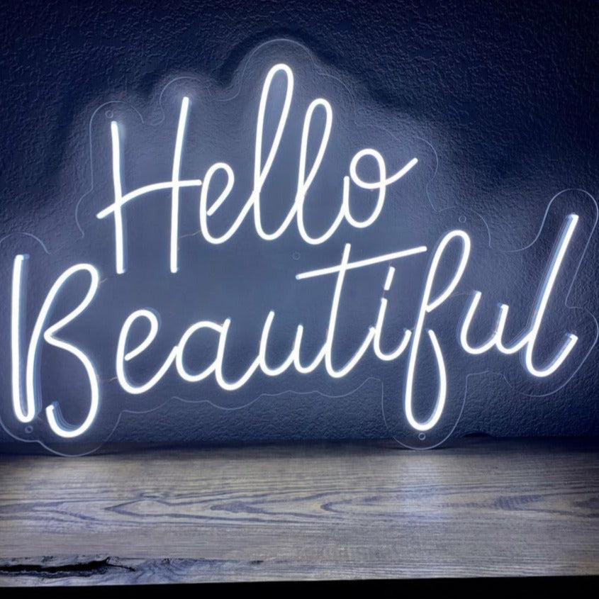Hello Beautiful Néon Personnalisé | Enseigne LED Au Maroc – MyNeonClub