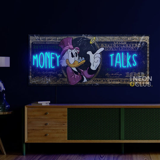 Money talks On Dollar Neon Pop Art Néon Personnalisé | Enseigne LED Au Maroc – MyNeonClub