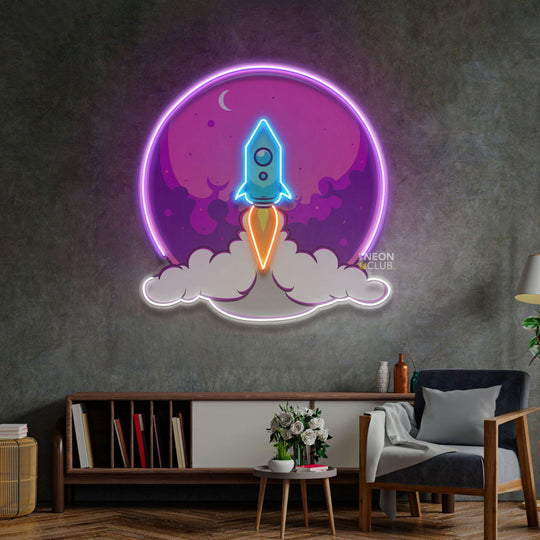Rocket Launch Neon Pop Art Néon Personnalisé | Enseigne LED Au Maroc – MyNeonClub