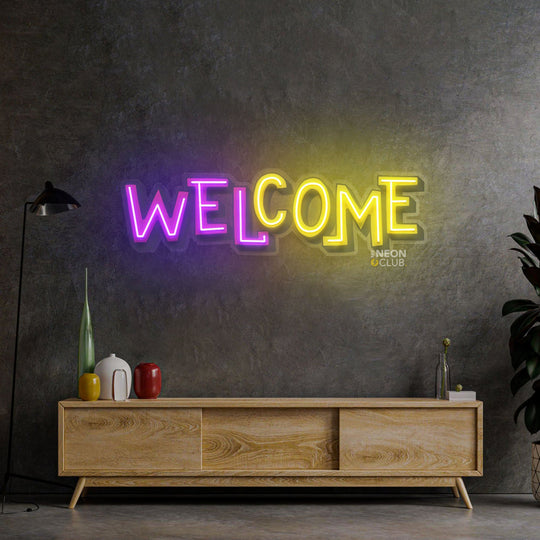 Welcome Neon Pop Art Néon Personnalisé | Enseigne LED Au Maroc – MyNeonClub