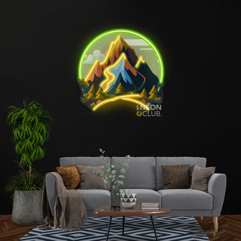 Mountain Neon Pop Art Néon Personnalisé | Enseigne LED Au Maroc – MyNeonClub
