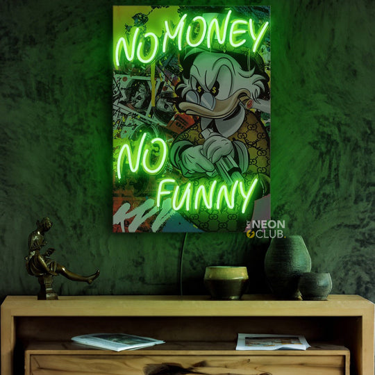 No money no funny Neon Pop Art