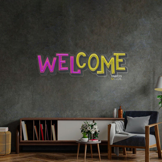 Welcome Neon Pop Art Néon Personnalisé | Enseigne LED Au Maroc – MyNeonClub