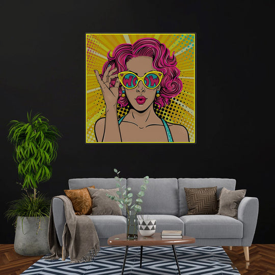 Wow Lady Neon Pop Art Néon Personnalisé | Enseigne LED Au Maroc – MyNeonClub
