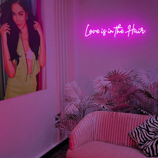 Hair salon decor, Beauty salon signage, Hair stylist gift, Romantic neon sign, Vibrant neon light, Stylish decor, Ambient lighting, Salon ambiance, Hair love, Neon wall art, Glow sign, Illuminated sign, Haircare neon sign