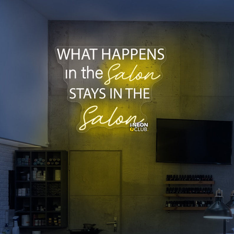 What Happens In The Salon Stays In The Salon Neon Enseigne LED Au Maroc – MyNeonClub