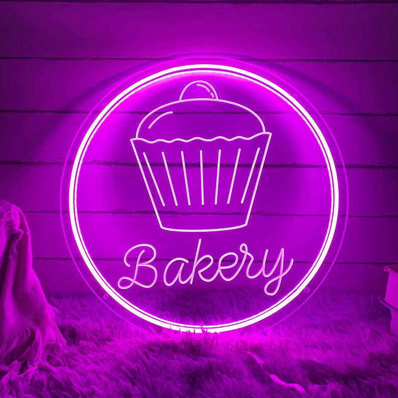 Engraved Cupcake Bakery Neon Néon Personnalisé | Enseigne LED Au Maroc – MyNeonClub