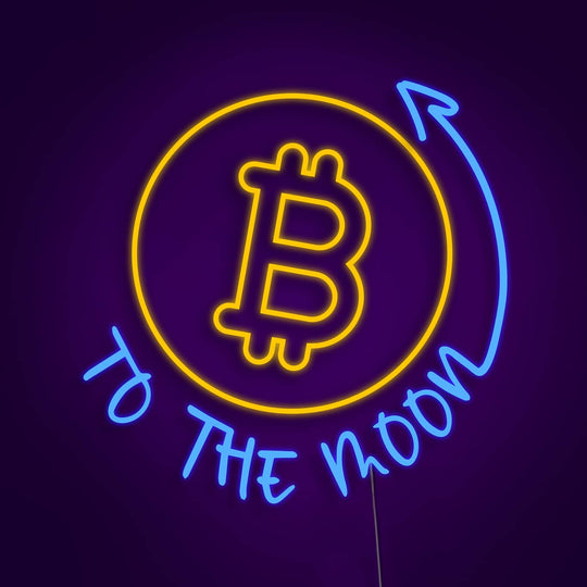 Bitcoin to the Moon Néon Personnalisé | Enseigne LED Au Maroc – MyNeonClub