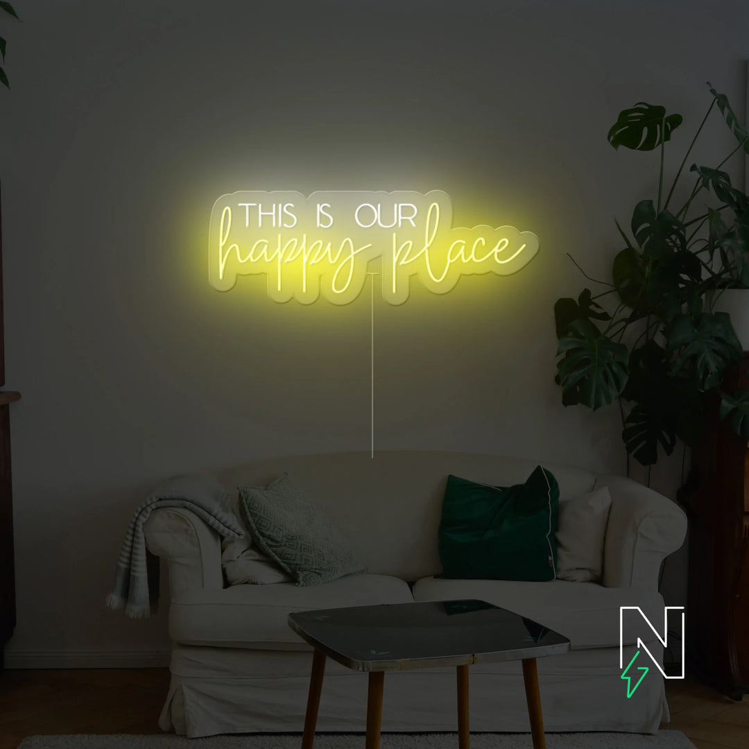 This is our happy place Néon Personnalisé | Enseigne LED Au Maroc – MyNeonClub