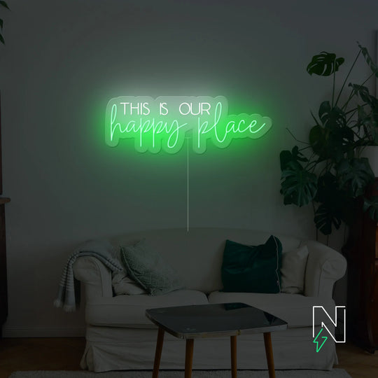 This is our happy place Néon Personnalisé | Enseigne LED Au Maroc – MyNeonClub