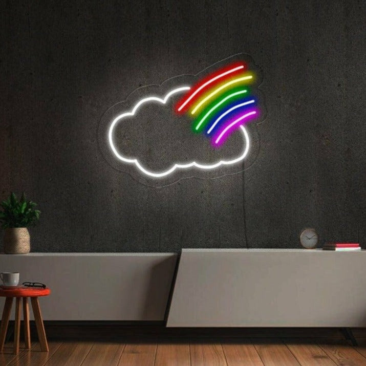 Rainbow Cloud Néon Personnalisé | Enseigne LED Au Maroc – MyNeonClub