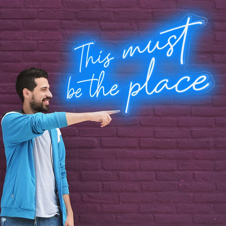 This must be the place Néon Personnalisé | Enseigne LED Au Maroc – MyNeonClub