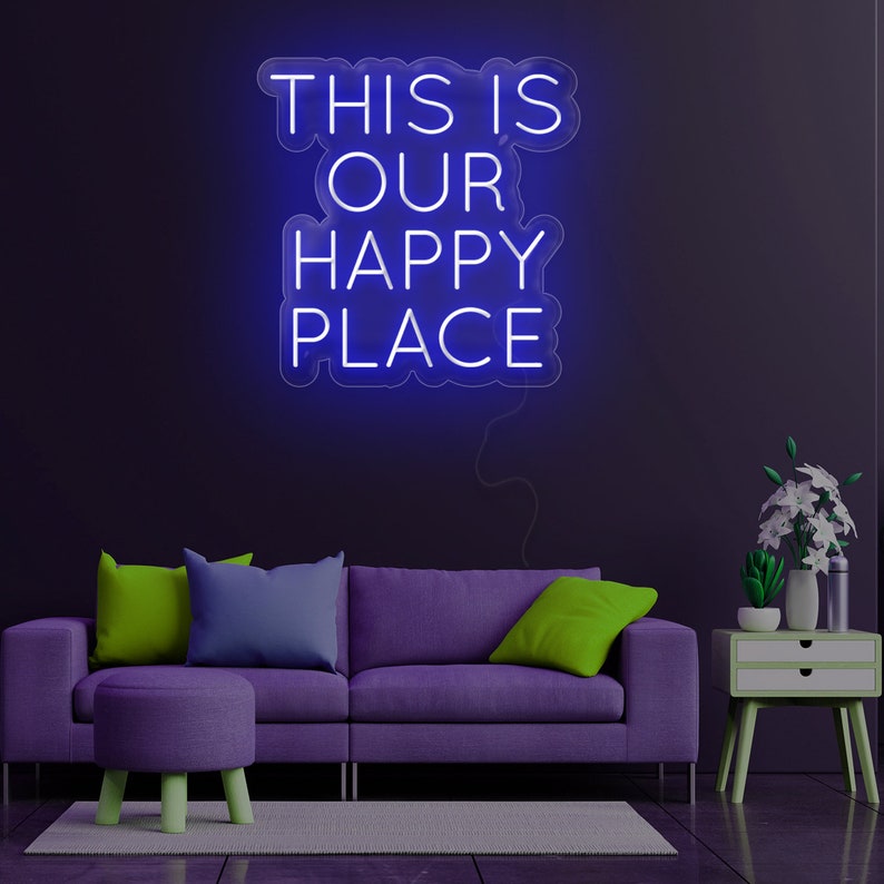 This is our happy place Néon Personnalisé | Enseigne LED Au Maroc – MyNeonClub