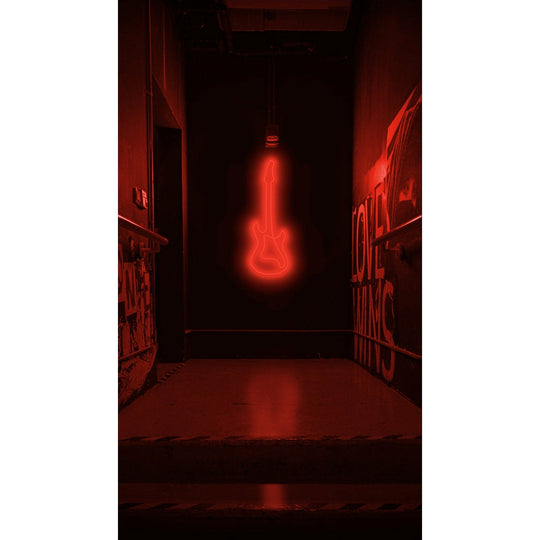 Electric Guitar Néon Personnalisé | Enseigne LED Au Maroc – MyNeonClub