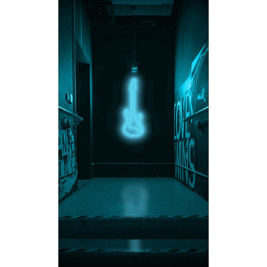 Electric Guitar Néon Personnalisé | Enseigne LED Au Maroc – MyNeonClub